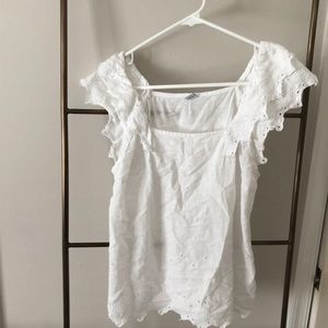 Square neck eyelet blouse